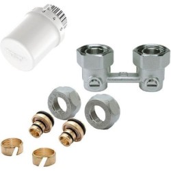 Honeywell kit de robinet thermostatique p.radiateur universal intégré 1/2'-3/4' + racc. 16mm équerre TL3095W0EY1536