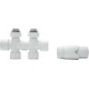 D-DESIGN KIT DE ROBINET RADIATEUR THERMOSTATIQUE BITUBE/MONOTUBE +RACCORD 16MM DROIT BLANC MAT DW1