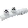 D-DESIGN KIT DE ROBINET RADIATEUR THERMOSTATIQUE BITUBE/MONOTUBE +RACCORD 16MM EQUERRE BLANC MAT DW2