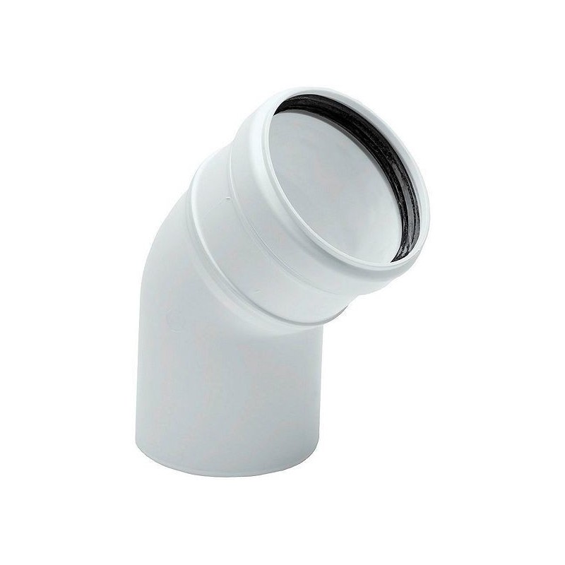 UNIFLOW COUDE 80MM 45° PP BLANC WB248P