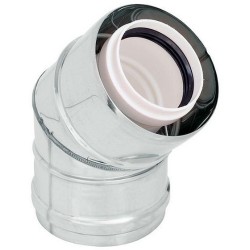 UNIFLOW COUDE CONCENTRIQUE 80/125MM 45° INOX/PP WXPX81245
