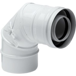 UNIFLOW COUDE CONCENTRIQUE + PORTE D'INSPECTION 60/100MM 90° ALU/PP WBCUR61090IS