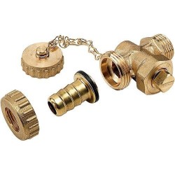 VANNE DE REMPLISSAGE ET DE VIDANGE 3/4' +BOUCHON ET CHAINE 739006