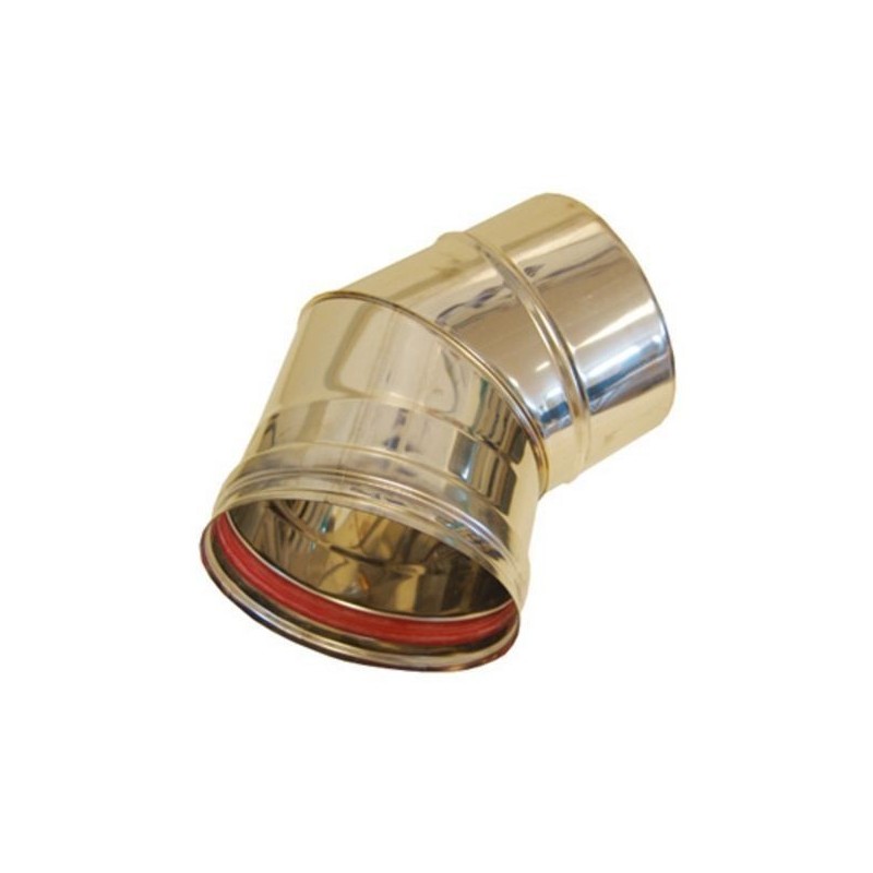 Isoleco Coude 45° en inox simple paroi diamètre 130 mm 314604130