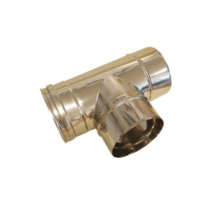 Isoleco T 90° en inox simple paroi diamètre 130 mm 314606130