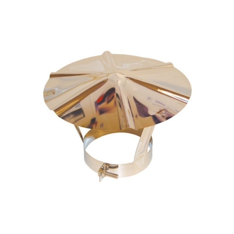 Isoleco Matériel d'évacuation gaz brûlés en inox capuchon pare-pluie DP100/SPG150 311701150