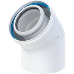 Ubbink coude concentrique de rayon 45° condensation en aluminium/PP de diamètre 80/125mm 0702870
